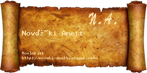 Nováki Anett névjegykártya