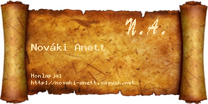 Nováki Anett névjegykártya